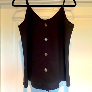 Small like new black tank with buttons